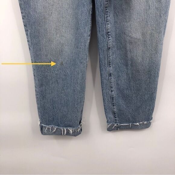 Abercrombie & Fitch Mom Jean High Rise Paper Bag Tie Waist Womens 0R - Picture 7 of 9